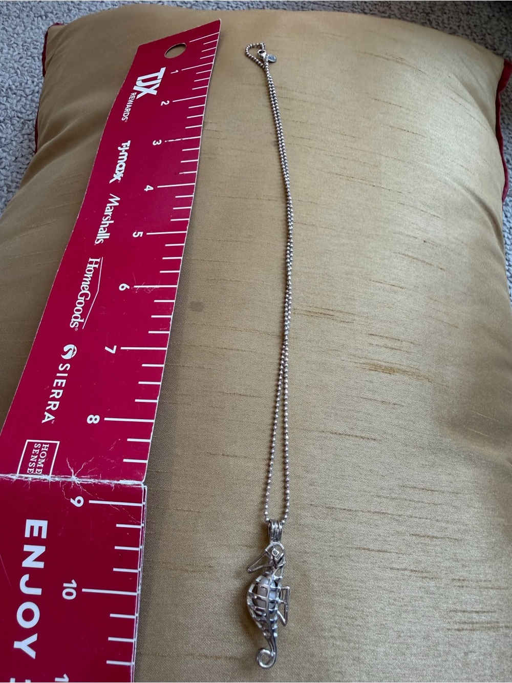 Seahorse Cage Pendant Necklace with Pearl - Picture 5 of 5